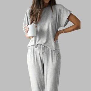 Casual Solid Pajama Set