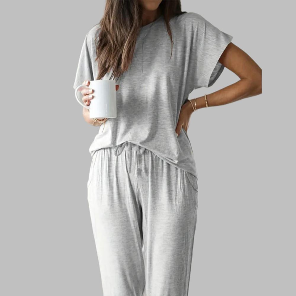 Casual Solid Pajama Set