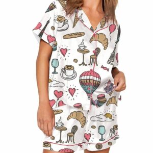 Chic Paris Vintage Style Paris France Travel Print Pajama Set