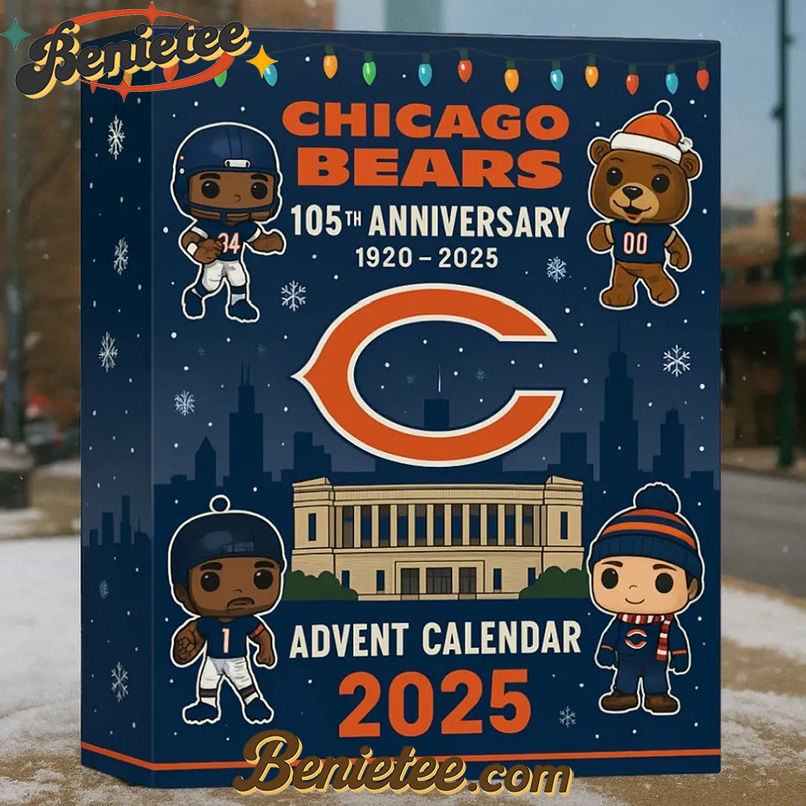Chicago Bears Advent Calendar 2025 105th Anniversary Christmas Gift, Christmas Idea, Christmas Countdown Advent Calendar Gift Box with 24 Acrylic Ornaments - Image 2