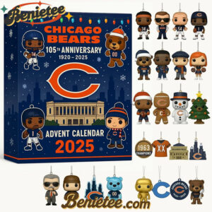 Chicago Bears Advent Calendar 2025 105th Anniversary Christmas Gift, Christmas Idea, Christmas Countdown Advent Calendar Gift Box with 24 Acrylic Ornaments