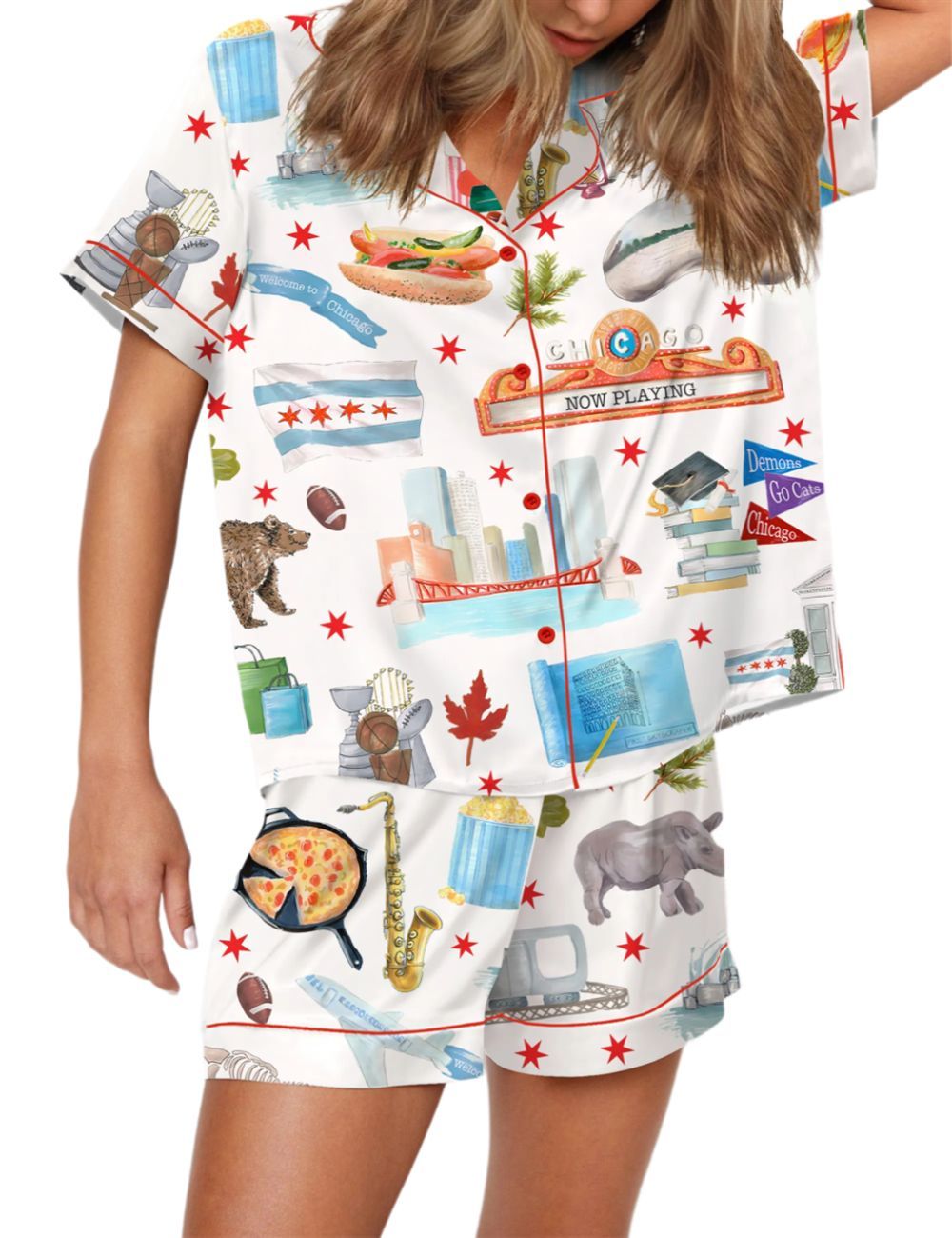 Chicago City Pajama Set For Women - Image 2