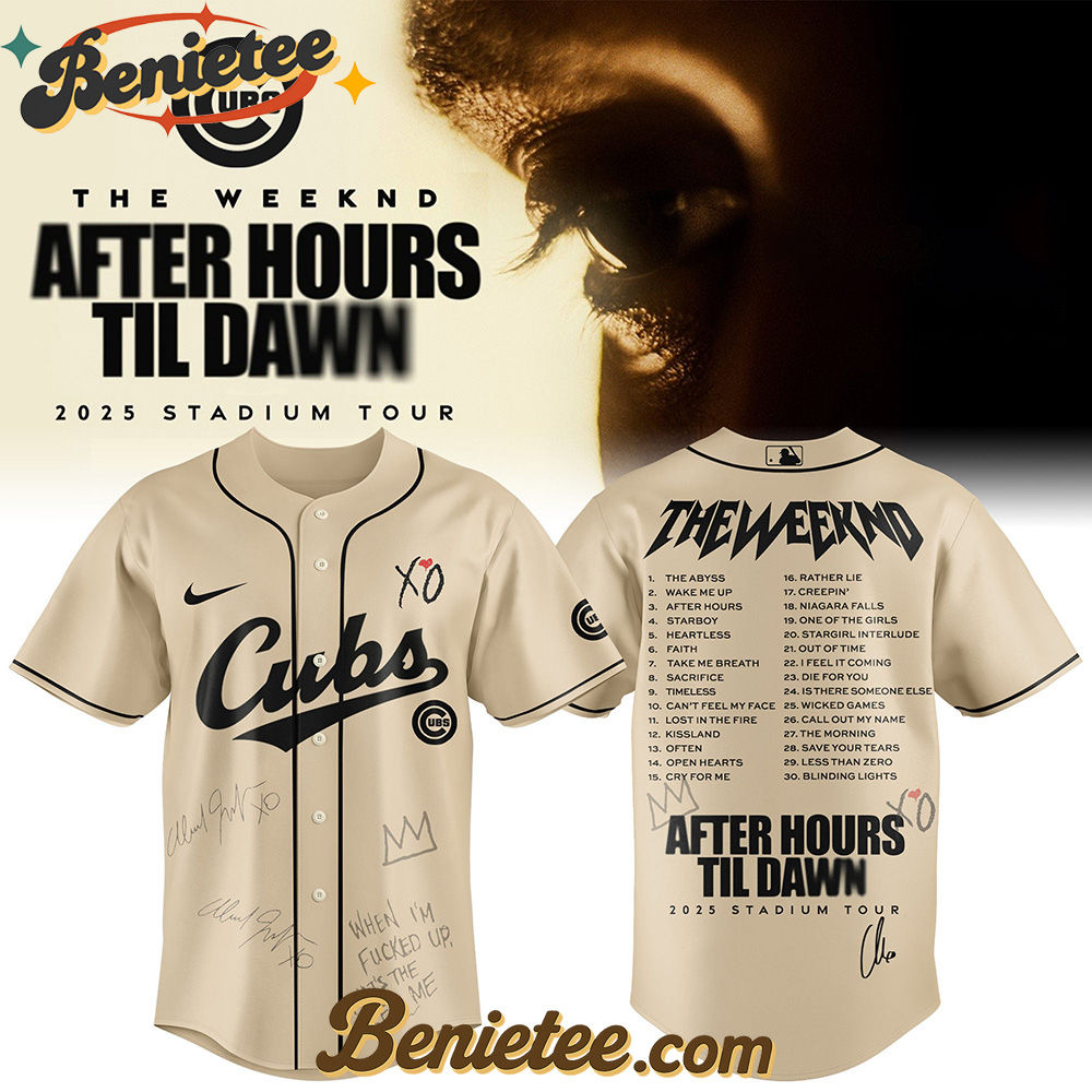 Chicago Cubs x The Weeknd After Hours Til Dawn Baseball Jersey Limited Edition, Custom The Weeknd For Fans, After Hours Till Dawn Tour Gift For Fan