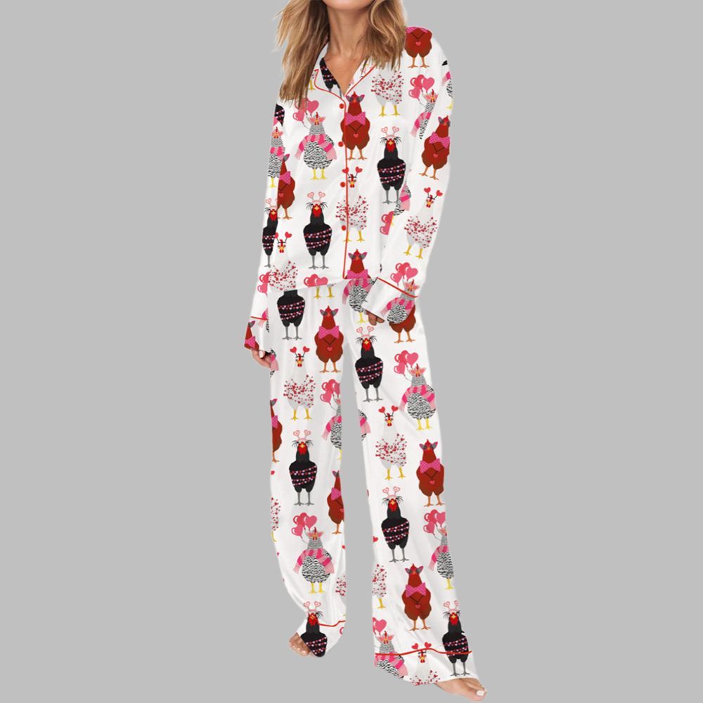 Chicken Valentine Pajama Set For Women - Image 3