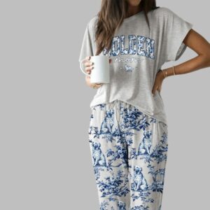 Chinoiserie Golden Retriever Casual Pajama Set