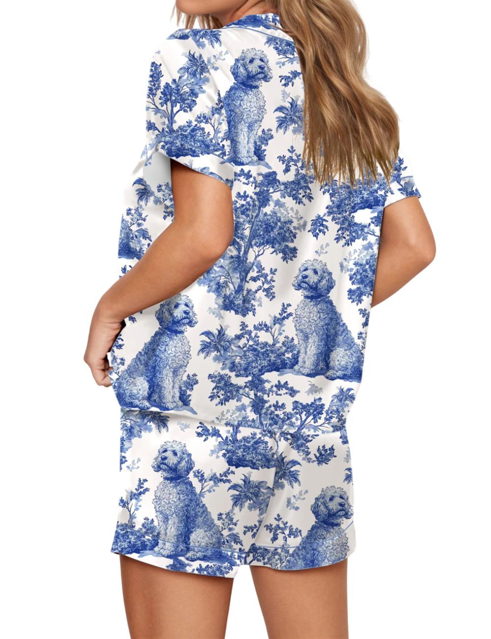 Chinoiserie Goldendoodle Pajama Set For Women - Image 3