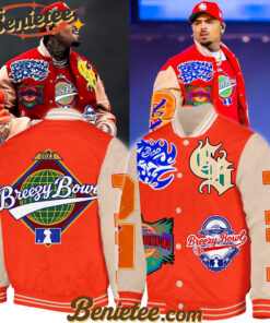 Chris Brown Breezy Bowl XX Bomber Jacket, Personalized Chris Brown Tour Jacket, Chris Brown Breezy Bowl Bomber Jacket, Breezy Bowl XX 2025 Bomber Jacket