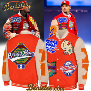 Chris Brown Breezy Bowl XX Bomber Jacket, Personalized Chris Brown Tour Jacket, Chris Brown Breezy Bowl Bomber Jacket, Breezy Bowl XX 2025 Bomber Jacket