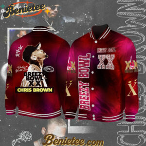 Chris Brown Breezy Bowl XX Shoulder Bomber Jacket, Personalized Chris Brown Tour Jacket, Chris Brown Breezy Bowl Bomber Jacket, Breezy Bowl XX 2025 Bomber Jacket