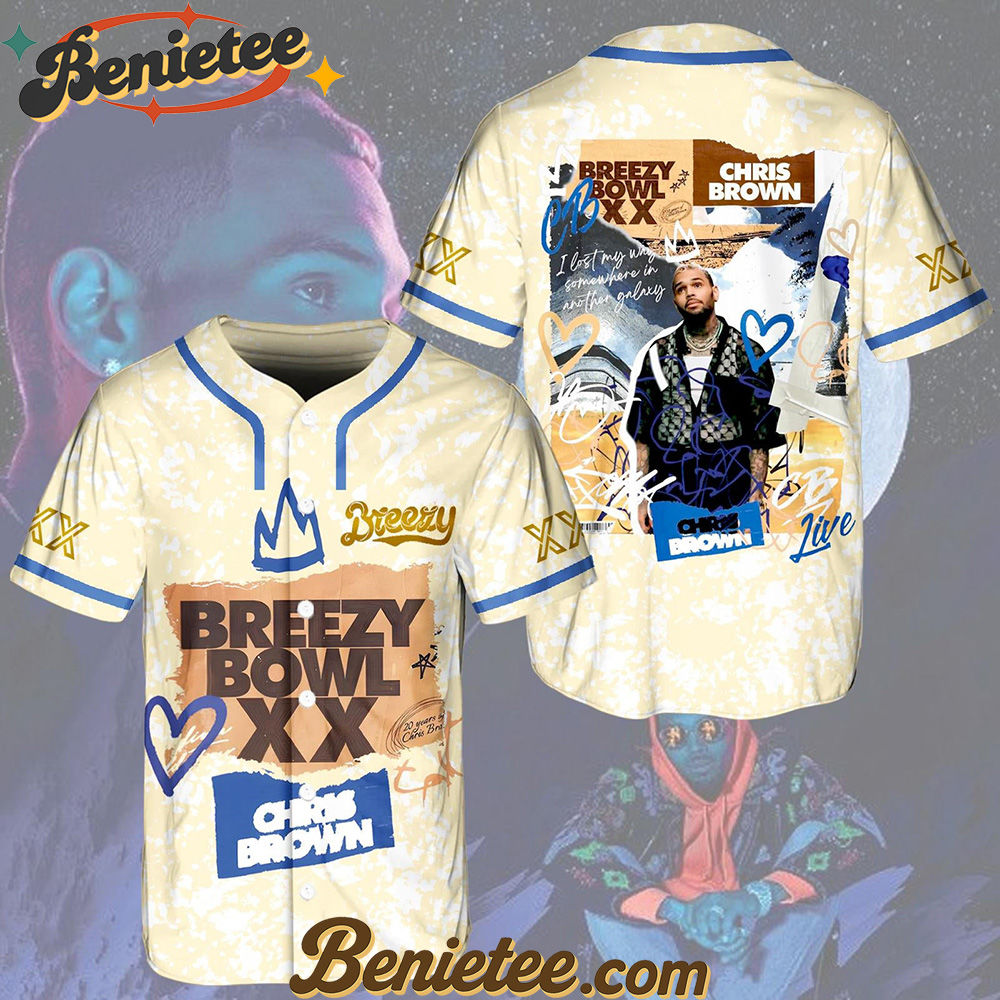 Chris Brown Breezy Bowl XX Tour Baseball Jersey, Personalized Chris Brown Tour Jersey, Chris Brown Breezy Bowl Baseball Jersey, Breezy Bowl XX 2025 Jersey