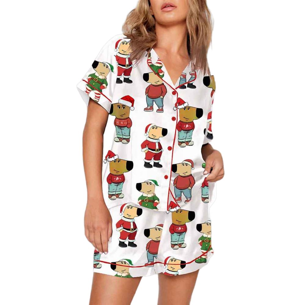 Christmas Chill Guy Meme Pajama Set