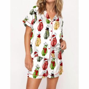 Christmas Golf Satin Pajama Set For Women