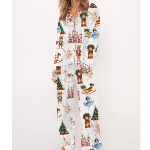 Christmas Nutcracker Ballet Satin Pajama Set For Women