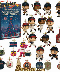 Cleveland Guardians Advent Calendar 2025 125th Anniversary Christmas Gift, Christmas Idea, Christmas Countdown Advent Calendar Gift Box with 24 Acrylic Ornaments