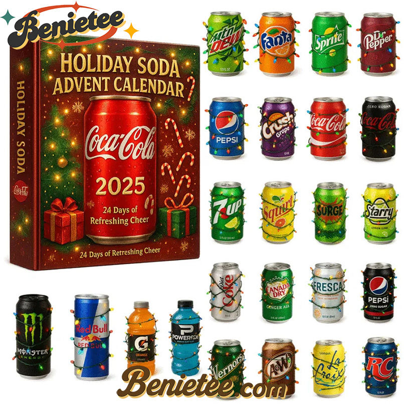 Coca Cola Pepsi Soda Advent Calendar 2025, Christmas Countdown Advent Calendar Gift Box with 24 Acrylic Ornaments