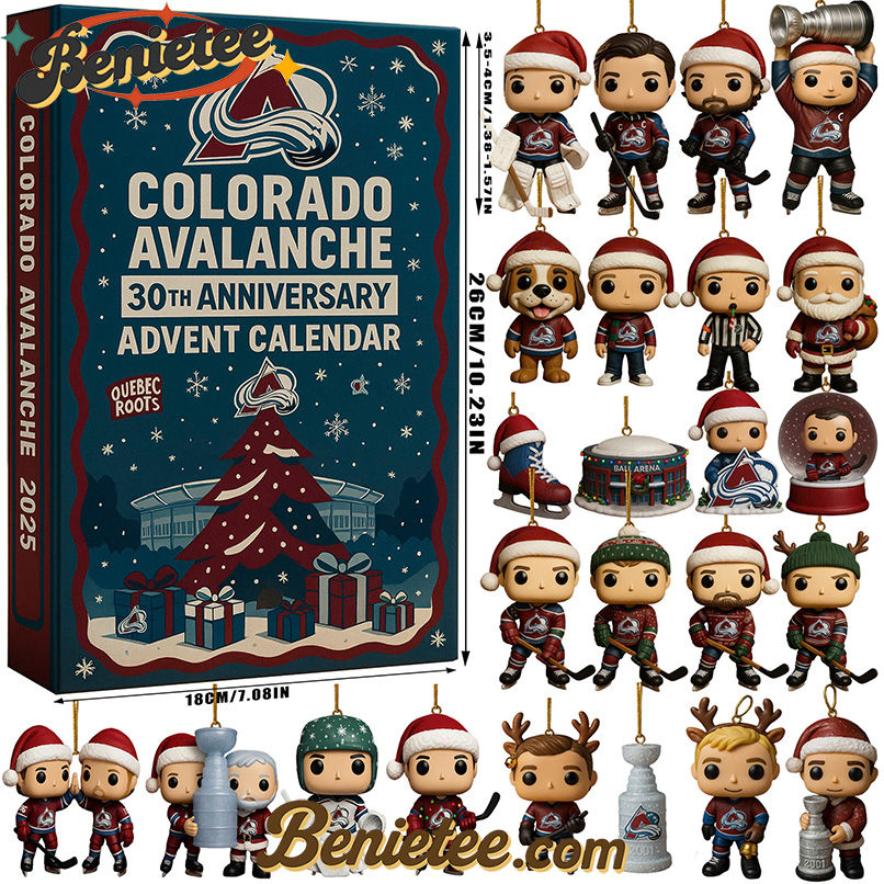 Colorado Avalanche Advent Calendar, Christmas Countdown Advent Calendar Gift Box with 24 Acrylic Ornaments