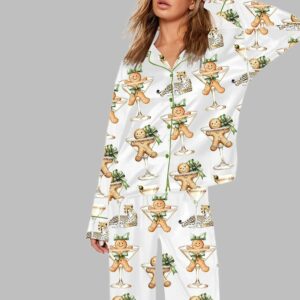 Cookie Wine Leopard Christmas Art Pajama Set