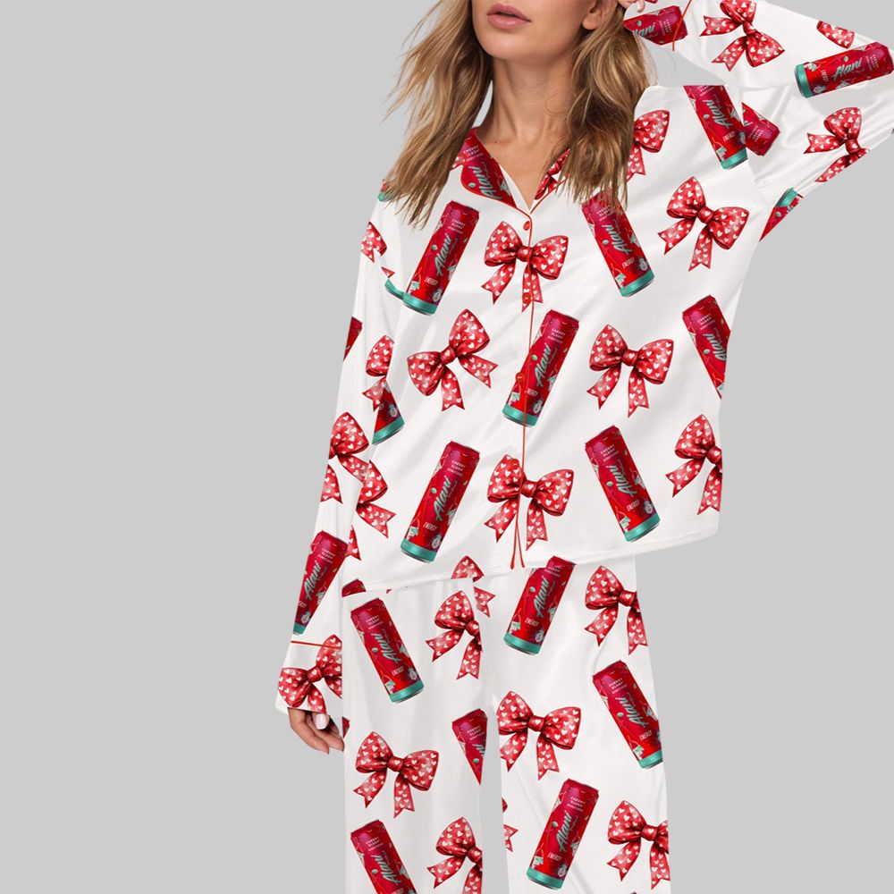 Coquette Cherry Energy Drinks Pajama Set For Women - Image 2