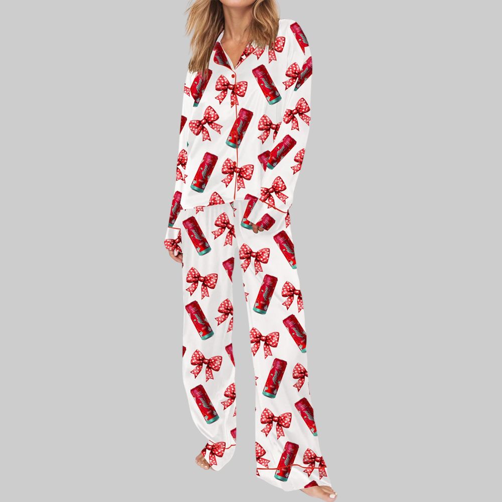 Coquette Cherry Energy Drinks Pajama Set For Women - Image 3