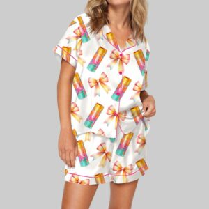 Coquette Orange Energy Drink Pajama Set For Women