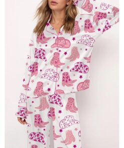 Alternative view of Cowboy Boot And Hat Satin Pajama Set For Women