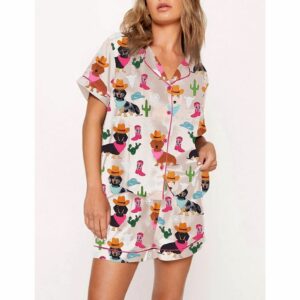 Cowboy Dachshund Dog Pajama Set