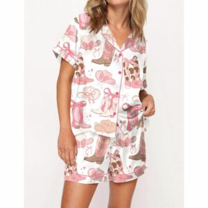 Cowgirl Coquette Satin Pajama Set For Women