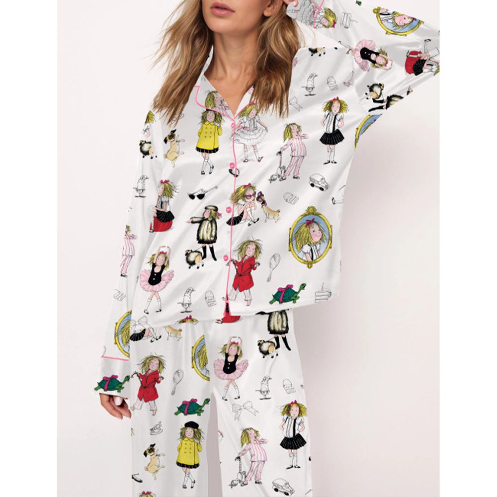 Cute Girl Satin Pajama Set For Women - Image 3