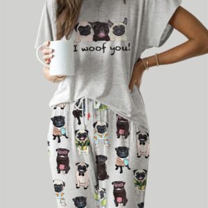 Cute Pug Casual Pajama Set