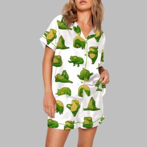 Cute Yoga Frogs Pajama Set