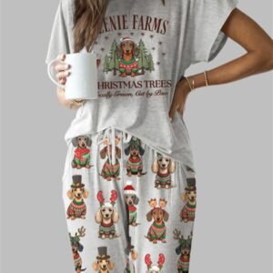 Dachshund Casual Pajama Set For Women