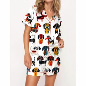 Dachshund Modern Satin Pajama Set For Women
