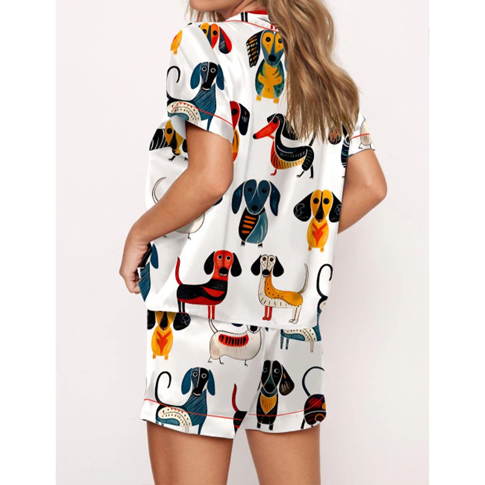 Dachshund Modern Satin Pajama Set For Women - Image 2