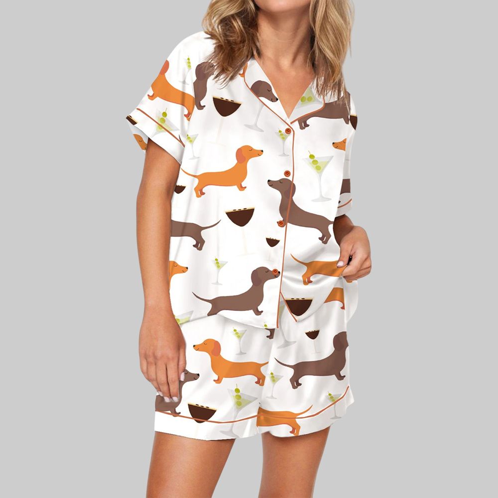 Dachshund Weenies And Tinis Pajama Set For Women