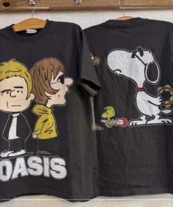 Vintage 90s OASIS Snoopy Peanuts T-shirt 2 sided