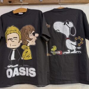 Vintage 90s OASIS Snoopy Peanuts T-shirt 2 sided
