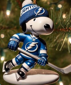Tampa Bay Lightning Hockey Snoopy Ornament