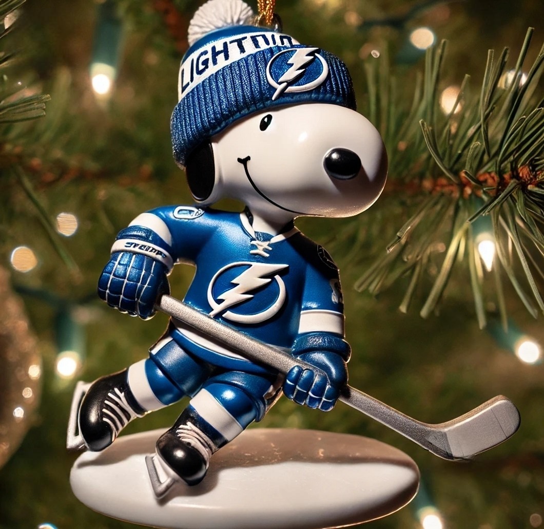 Tampa Bay Lightning Hockey Snoopy Ornament