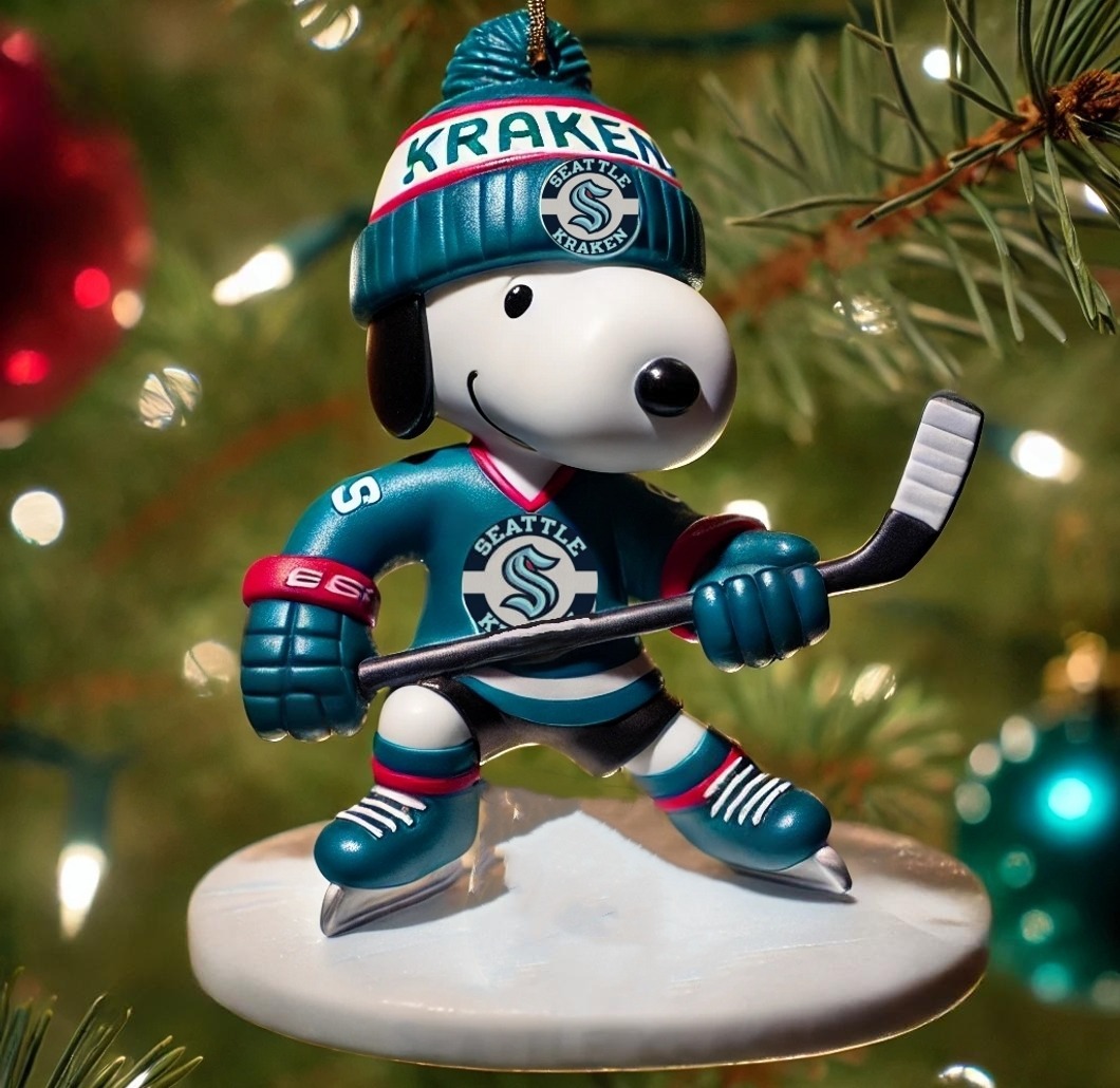 Seattle Kraken Hockey Snoopy Ornament