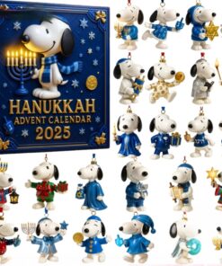 Alternative view of Snoopy Hanukkah Advent Calendar 2025, Christmas Countdown Advent Calendar Gift Box With 24 Acrylic Ornaments