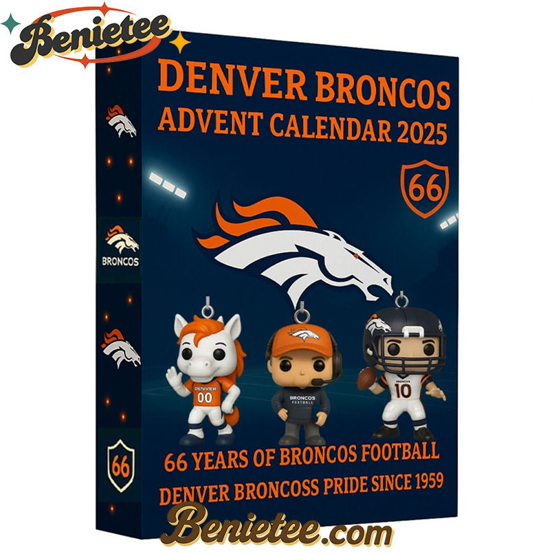 Denver Broncos Advent Calendar 2025 - 66th Anniversary Limited Edition Christmas Gift, Christmas Idea, Christmas Countdown Advent Calendar Gift Box with 24 Acrylic Ornaments - Image 2