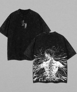 Design Retro Vintage Limited Edition Eren Yeager - Attack On Titan Tshirt, Anime Double Printed Washed Tee Unisex Oversize Anime Manga Washed Heavyweight Cotton T-shirt, Eren Yeager Fans v4