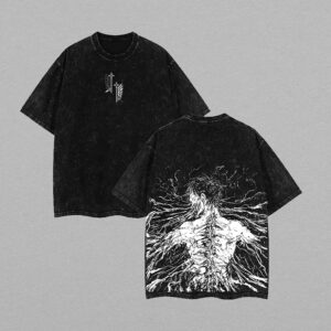 Design Retro Vintage Limited Edition Eren Yeager - Attack On Titan Tshirt, Anime Double Printed Washed Tee Unisex Oversize Anime Manga Washed Heavyweight Cotton T-shirt, Eren Yeager Fans v4