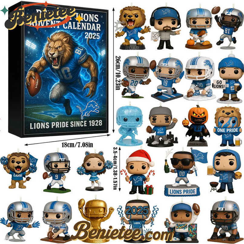Detroit Lions Advent Calendar 2025, Christmas Countdown Advent Calendar Gift Box with 24 Acrylic Ornaments - Image 2
