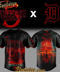 Detroit Tigers MLB x Stranger Things Tentacles Baseball Jersey