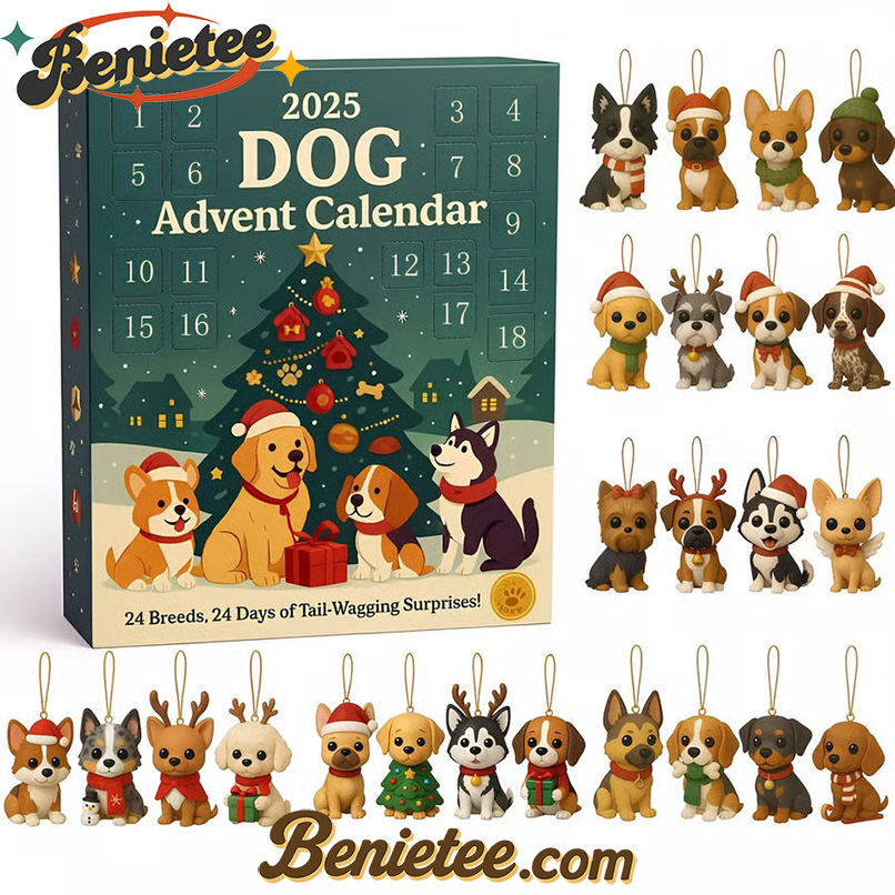 Dog Advent Calendar 2025, Christmas Countdown Advent Calendar Gift Box with 24 Acrylic Ornaments - Image 2