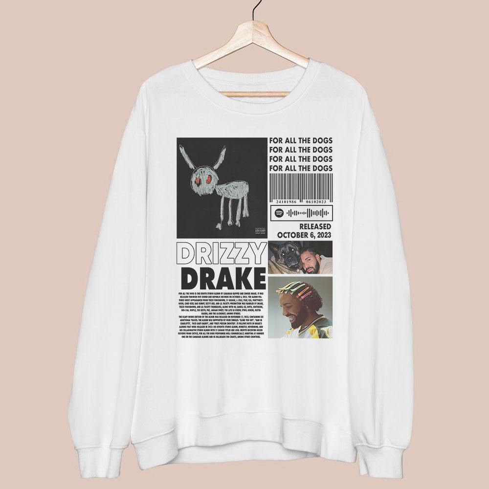 Drake Shirt, For All The Dogs Album Shirt, Drake Vintage Graphic Sweatshirt - Image 6