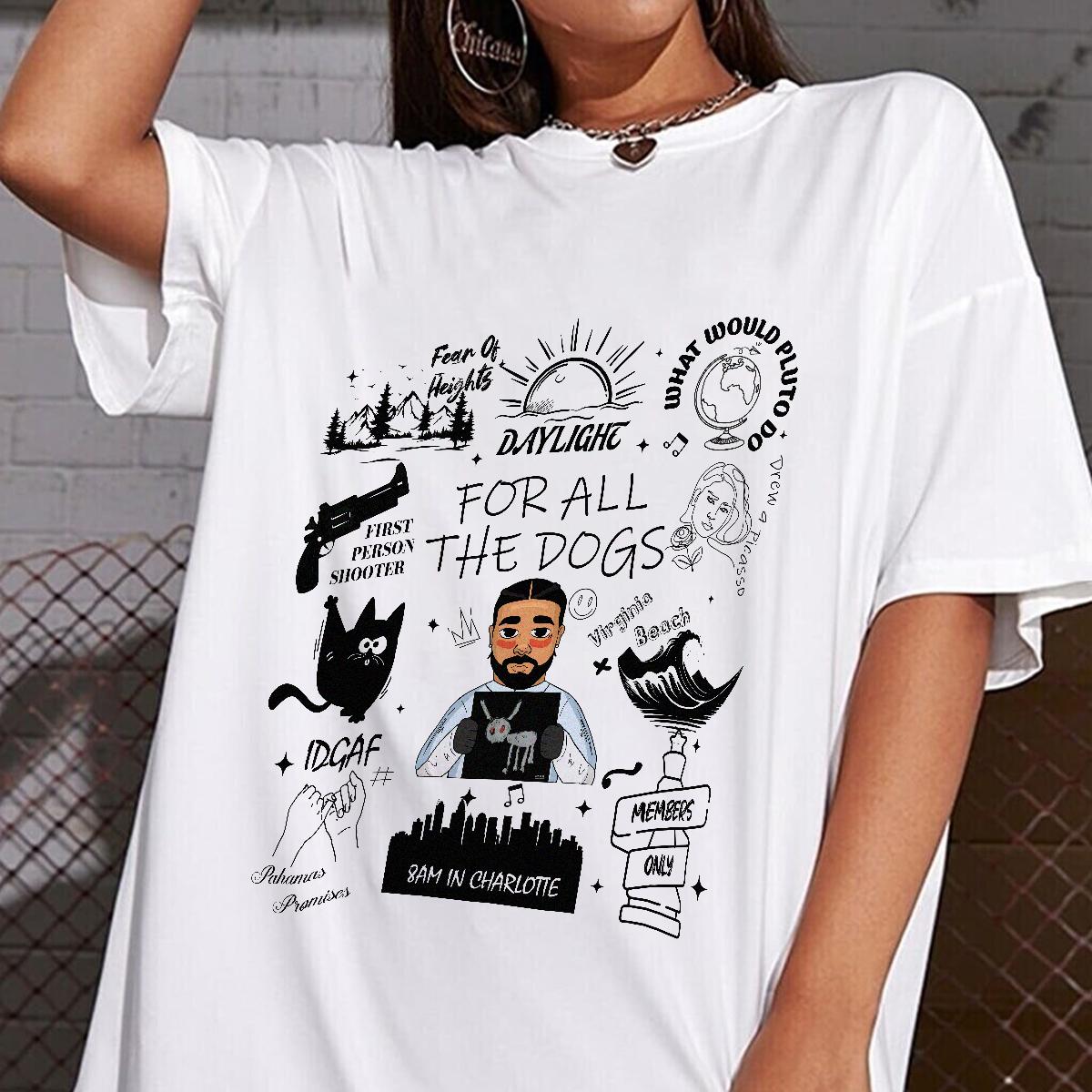 Drake Shirt, For All The Dogs Album Shirt, Drake Vintage Graphic Sweatshirt - Image 4