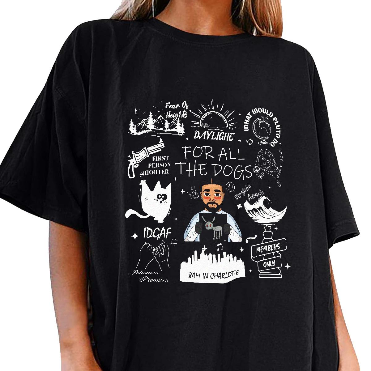 Drake Shirt, For All The Dogs Album Shirt, Drake Vintage Graphic Sweatshirt - Image 2