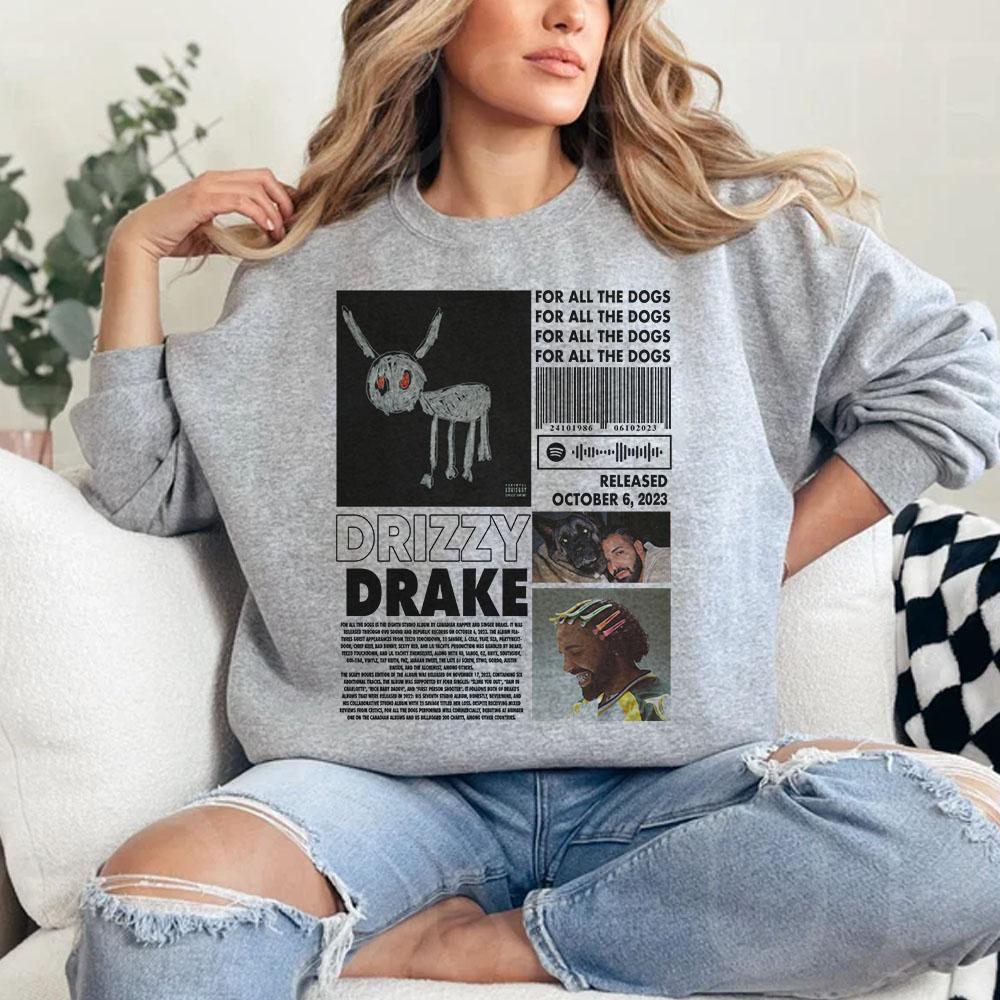 Drake Shirt, For All The Dogs Album Shirt, Drake Vintage Graphic Sweatshirt - Image 5
